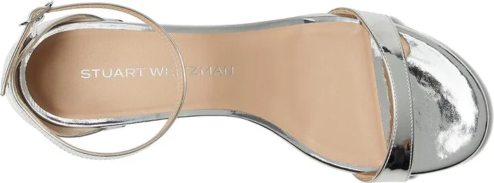 Stuart Weitzman Nudist Block 35 Women's Wedge Shoes Silver : 7.5 M, Leather - Image 2