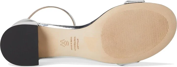 Stuart Weitzman Nudist Block 35 Women's Wedge Shoes Silver : 7.5 M, Leather - Image 3
