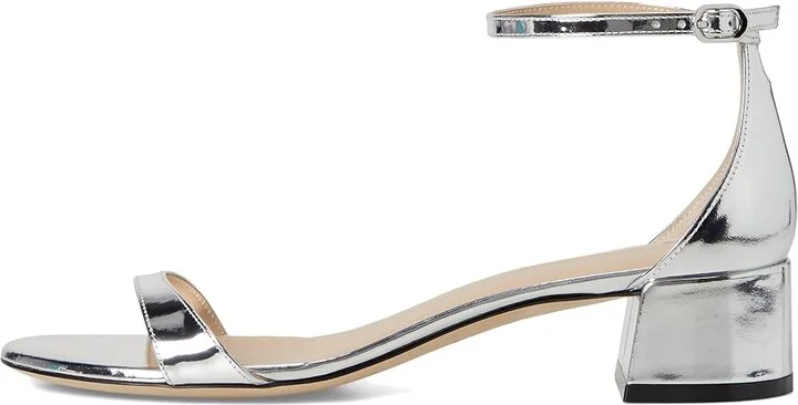 Stuart Weitzman Nudist Block 35 Women's Wedge Shoes Silver : 7.5 M, Leather - Image 6