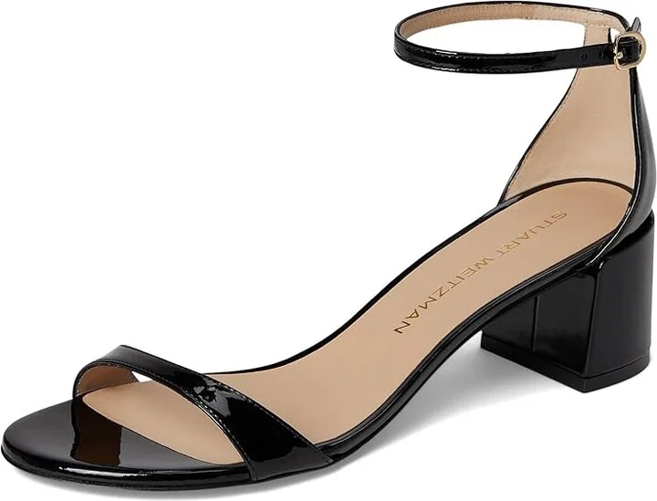 Stuart Weitzman Nudist Block 50 Women's Shoes Black : 5 M, Leather - Image 5