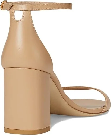 Stuart Weitzman Nudist Block 75 Women's Sandals Adobe 1 : 11.5 M, Leather - Image 4