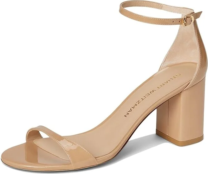 Stuart Weitzman Nudist Block 75 Women's Sandals Adobe : 5.5 M, Leather - Image 5