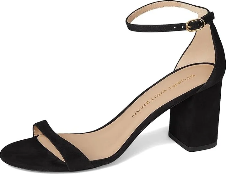 Stuart Weitzman Nudist Block 75 Women's Sandals Black : 6.5 M, Leather - Image 5