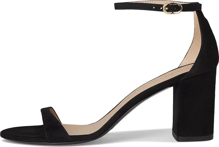 Stuart Weitzman Nudist Block 75 Women's Sandals Black : 6.5 M, Leather - Image 6