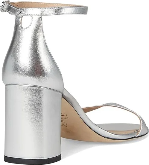 Stuart Weitzman Nudist Block 75 Women's Sandals Silver : 7.5 M, Leather - Image 4