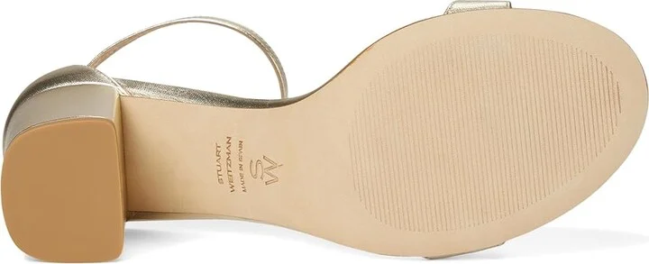 Stuart Weitzman Nudist Block 75 Women's Sandals Silver : 7.5 M, Leather - Image 9