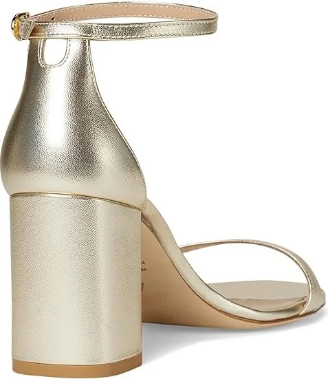 Stuart Weitzman Nudist Block 75 Women's Sandals Silver : 7.5 M, Leather - Image 10