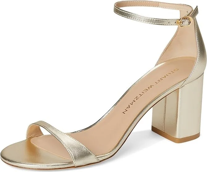 Stuart Weitzman Nudist Block 75 Women's Sandals Silver : 7.5 M, Leather - Image 11