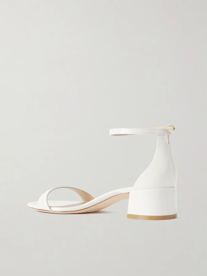 Stuart Weitzman - Nudist Block Patent-leather Sandals - Cream - Image 3