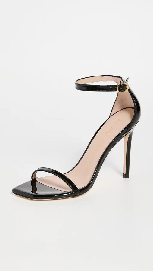 Stuart Weitzman Nudist Curve 100 Patent Sandals - Image 2