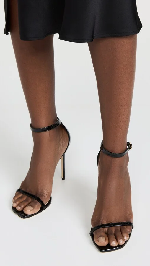 Stuart Weitzman Nudist Curve 100 Patent Sandals - Image 3