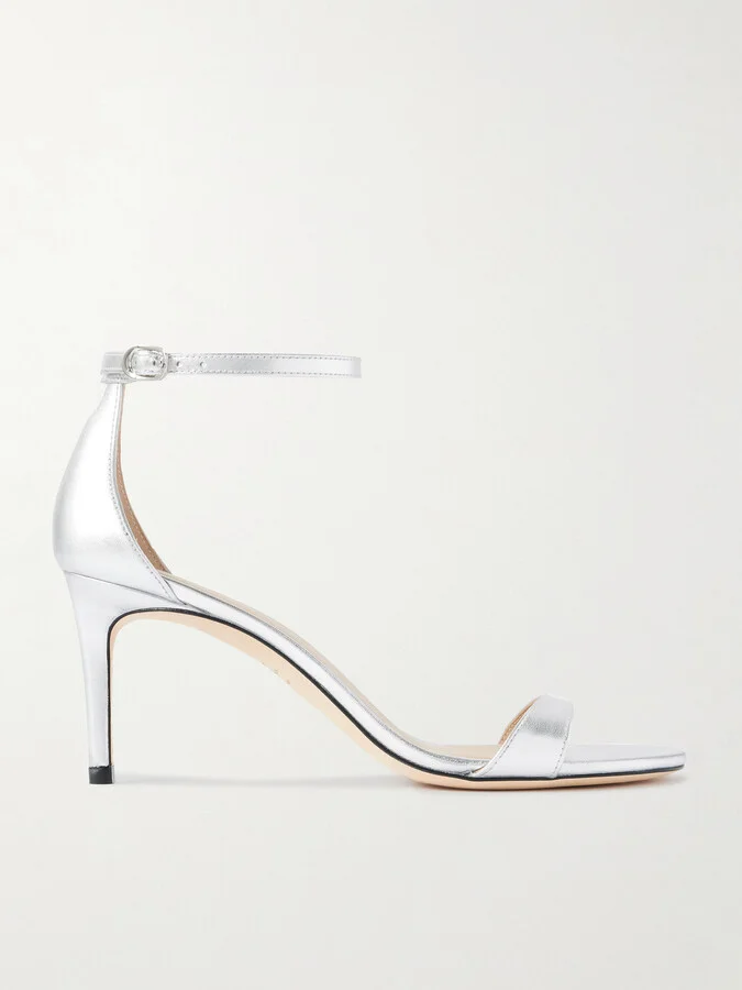 Stuart Weitzman - Nudist Ii Metallic Leather Sandals - Silver