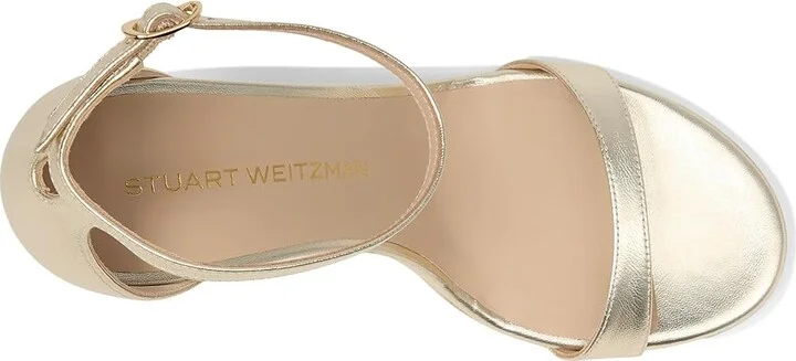 Stuart Weitzman Nudist Platform Women's Shoes Light Gold : 7.5 N, Leather - Image 2