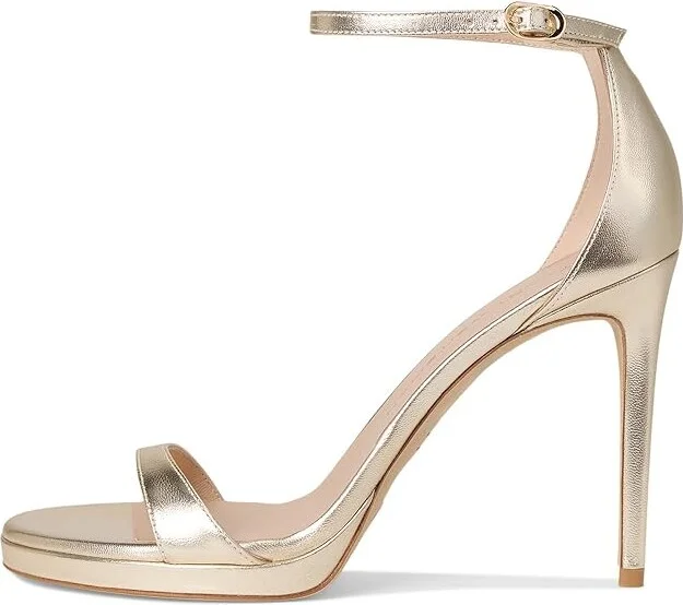 Stuart Weitzman Nudist Platform Women's Shoes Light Gold : 7.5 N, Leather - Image 6