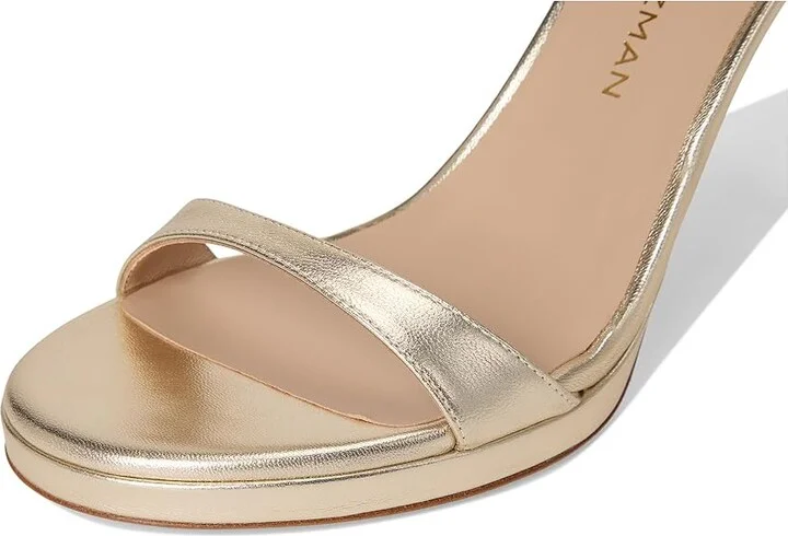 Stuart Weitzman Nudist Platform Women's Shoes Light Gold : 7.5 N, Leather - Image 7