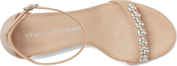 Stuart Weitzman Nudist Poppy Block 75 Women's Sandals Adobe/Clear/Natural : 6 M, Leather - Image 2