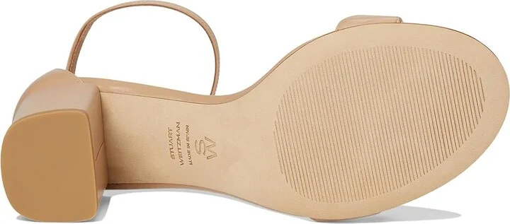Stuart Weitzman Nudist Poppy Block 75 Women's Sandals Adobe/Clear/Natural : 6 M, Leather - Image 3