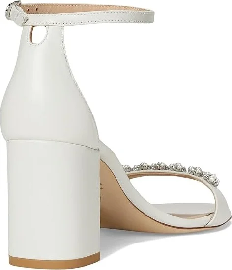 Stuart Weitzman Nudist Poppy Block 75 Women's Sandals Adobe/Clear/Natural : 6 M, Leather - Image 10
