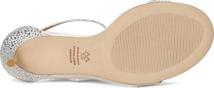 Stuart Weitzman Nudist Shine 75 Women's Sandals Clear/Cream : 6 M, Leather - Image 3