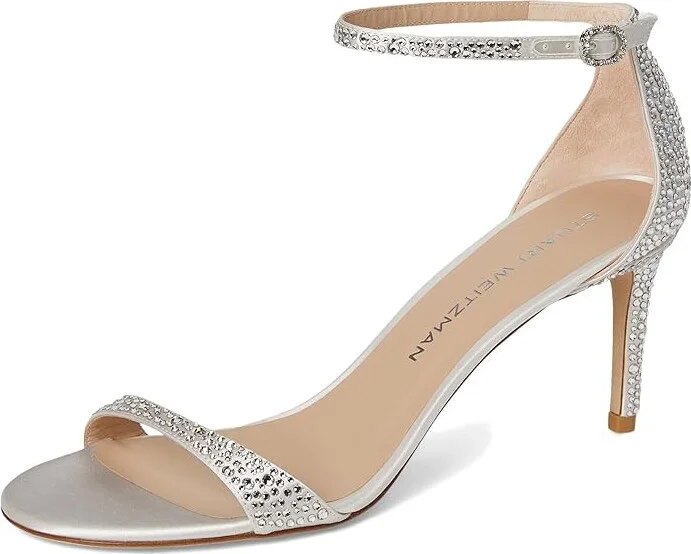 Stuart Weitzman Nudist Shine 75 Women's Sandals Clear/Cream : 6 M, Leather - Image 5