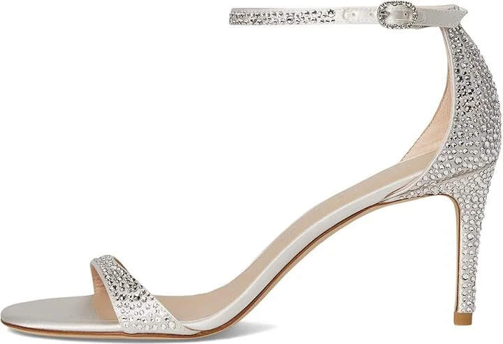 Stuart Weitzman Nudist Shine 75 Women's Sandals Clear/Cream : 6 M, Leather - Image 6