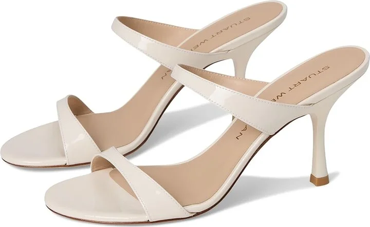 Stuart Weitzman Nudist Slide 85 Women's Shoes Cream : 10 M, Leather