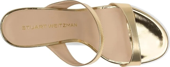 Stuart Weitzman Nudist Slide 85 Women's Shoes Platino : 5 M, Leather - Image 2