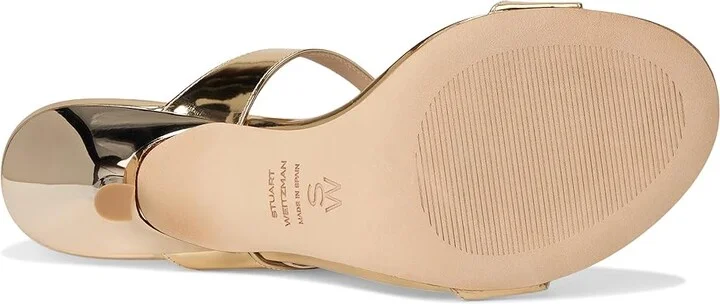 Stuart Weitzman Nudist Slide 85 Women's Shoes Platino : 5 M, Leather - Image 3