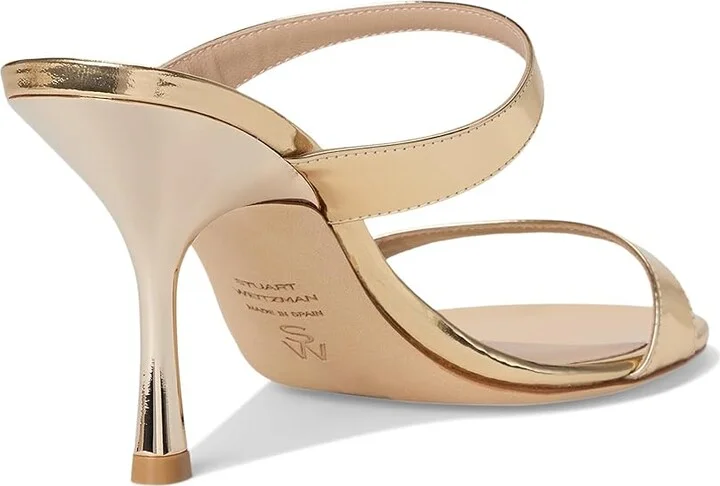 Stuart Weitzman Nudist Slide 85 Women's Shoes Platino : 5 M, Leather - Image 4