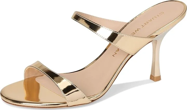 Stuart Weitzman Nudist Slide 85 Women's Shoes Platino : 5 M, Leather - Image 5