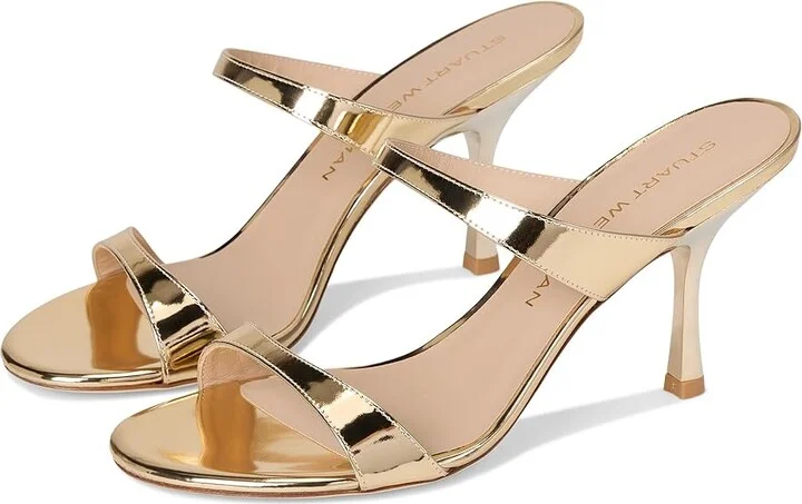 Stuart Weitzman Nudist Slide 85 Women's Shoes Platino : 5 M, Leather