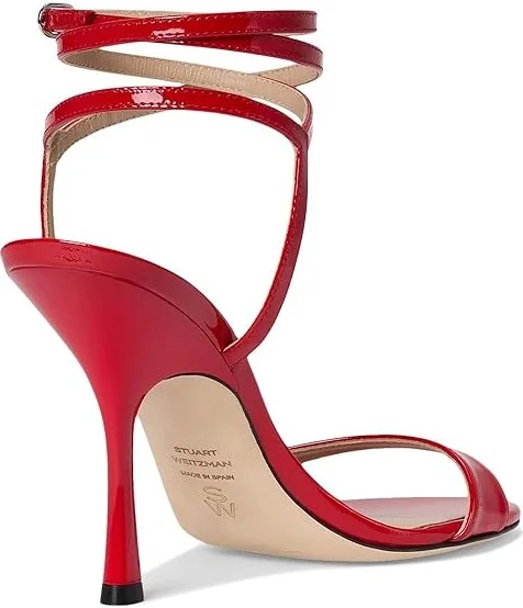 Stuart Weitzman Nudist Wrap 100 Women's Shoes Cherry : 10.5 M, Leather - Image 4
