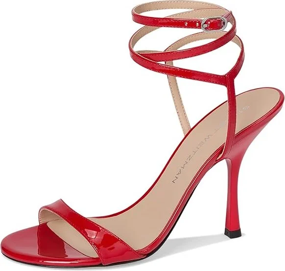 Stuart Weitzman Nudist Wrap 100 Women's Shoes Cherry : 10.5 M, Leather - Image 5