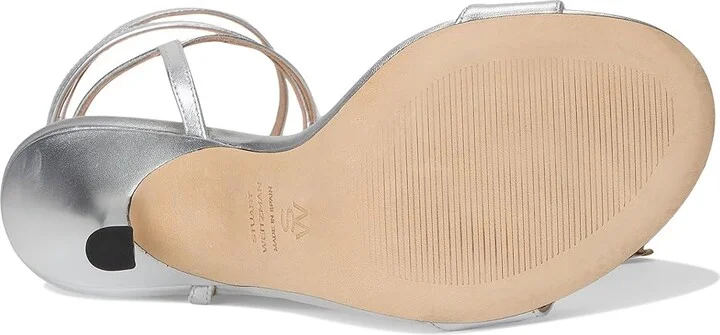 Stuart Weitzman Nudist Wrap 100 Women's Shoes Silver : 7.5 M, Leather - Image 3