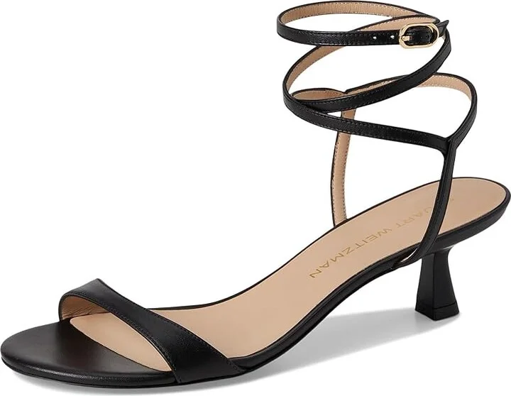 Stuart Weitzman Nudist Wrap 50 Women's Wedge Shoes Black : 5 M, Leather - Image 5