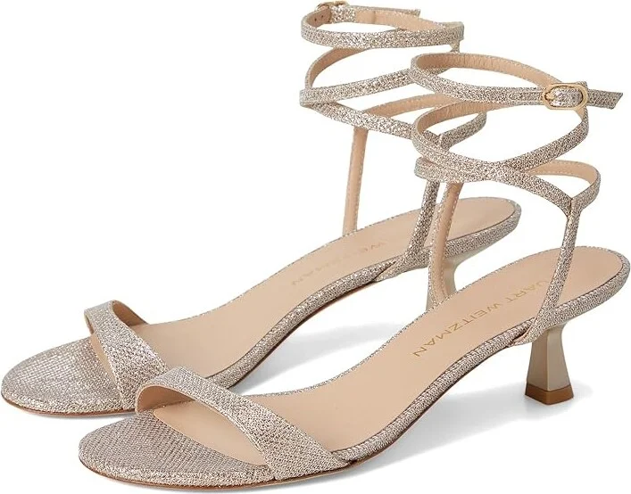 Stuart Weitzman Nudist Wrap 50 Women's Wedge Shoes Poudre : 6 M, Leather