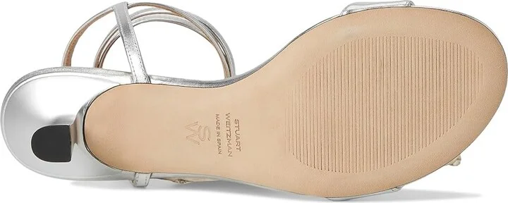 Stuart Weitzman Nudist Wrap 50 Women's Wedge Shoes Silver : 7.5 M, Leather - Image 3