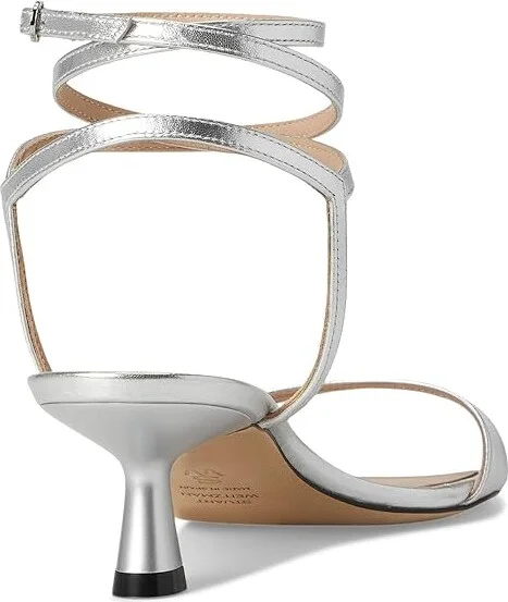 Stuart Weitzman Nudist Wrap 50 Women's Wedge Shoes Silver : 7.5 M, Leather - Image 4