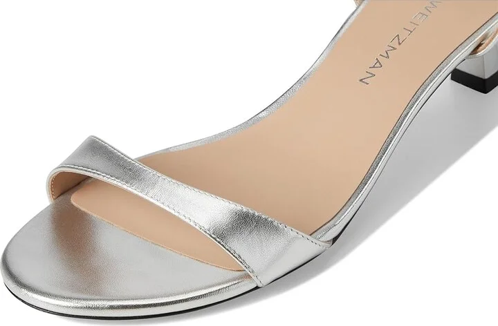 Stuart Weitzman Nudist Wrap 50 Women's Wedge Shoes Silver : 7.5 M, Leather - Image 7