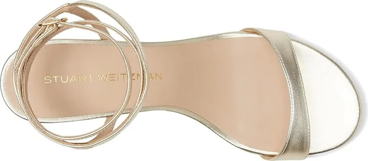 Stuart Weitzman Nudist Wrap 50 Women's Wedge Shoes Silver : 7.5 M, Leather - Image 8