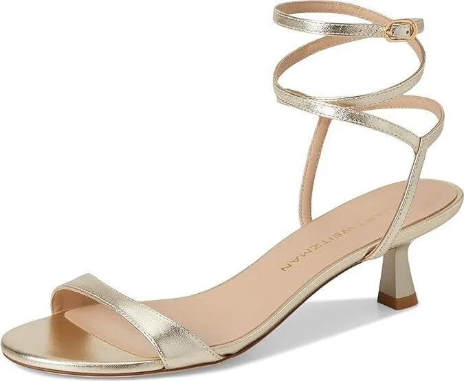 Stuart Weitzman Nudist Wrap 50 Women's Wedge Shoes Silver : 7.5 M, Leather - Image 11