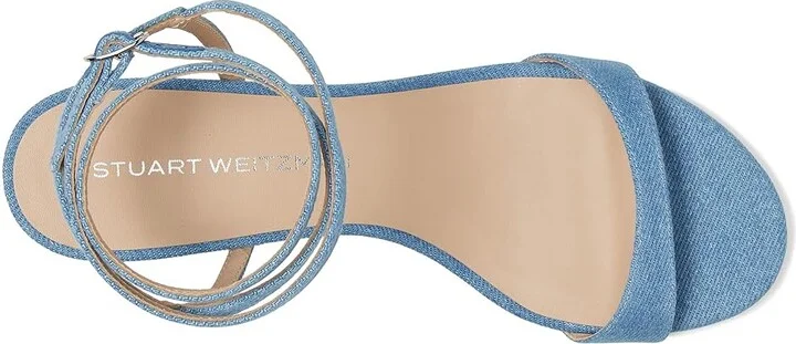 Stuart Weitzman Nudist Wrap 50 Women's Wedge Shoes Washed : 9 M, Leather - Image 2