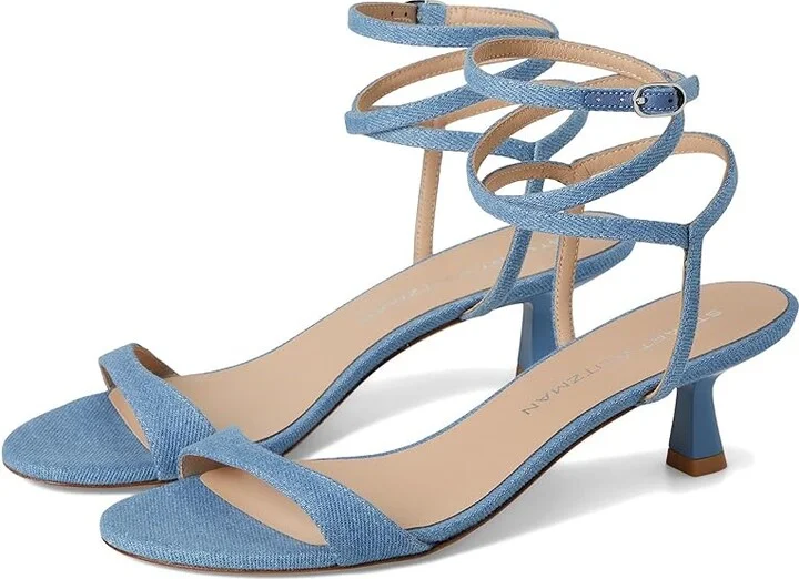 Stuart Weitzman Nudist Wrap 50 Women's Wedge Shoes Washed : 9 M, Leather