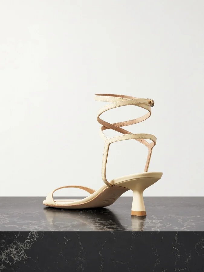 Stuart Weitzman - Nudist Wrap Leather Sandals - Yellow - Image 3