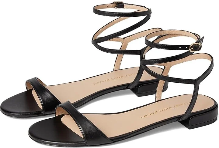 Stuart Weitzman Nudist Wrap Women's Shoes Black : 5 M, Leather