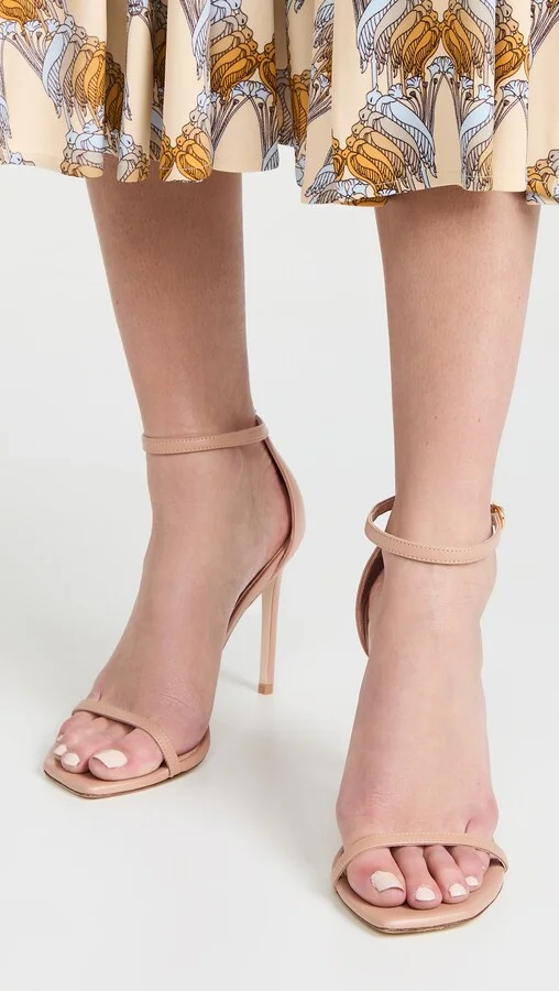 Stuart Weitzman Nudistcurve 100 Smooth Leather Sandals - Image 2