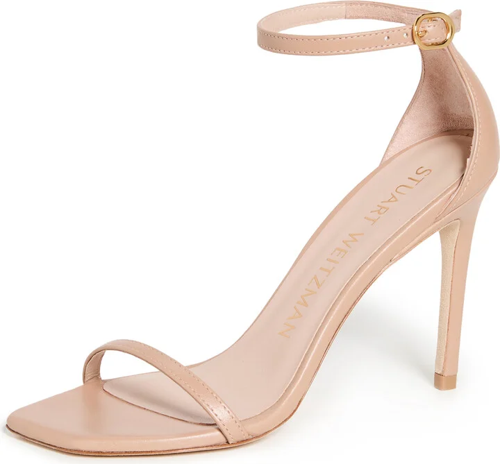 Stuart Weitzman Nudistcurve 100 Smooth Leather Sandals