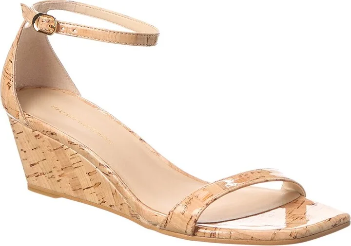 Stuart Weitzman Nudistcurve 50 Cork Wedge Sandal