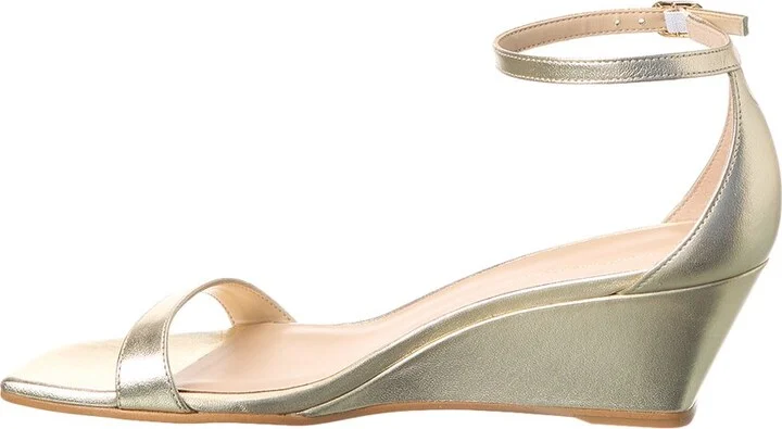 Stuart Weitzman Nudistcurve 50 Leather Wedge Sandal - Image 2