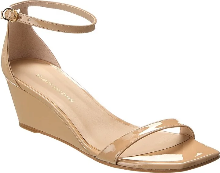 Stuart Weitzman Nudistcurve 50 Patent Sandal
